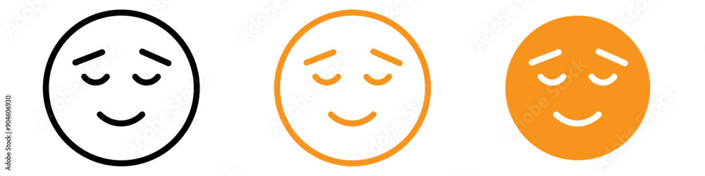 Poster Calm Emoji Icon Set Relaxation and Tranquility Symbols for Messaging and Communication