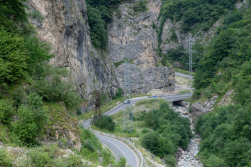 Serpentine road in \ossetia