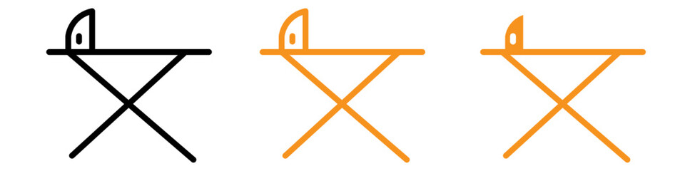 Ironing Table Icon Set Household Appliance Illustrations for Laundry and Home Care