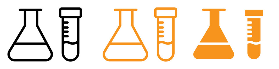 Laboratory Test Icon Set Scientific Experiment Illustrations for Research and Medicine
