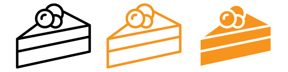 Cheesecake Icon Set Dessert and Baking Illustrations for Food and Culinary Projects