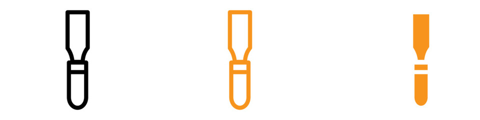 Chisel Icon Set Craftsmanship and Tool Illustrations for Woodworking and Sculpture