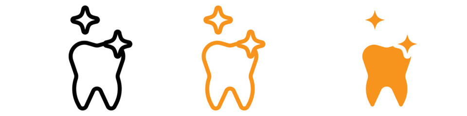Teeth Cleaning Icon Set Dental Care Illustrations for Health and Hygiene