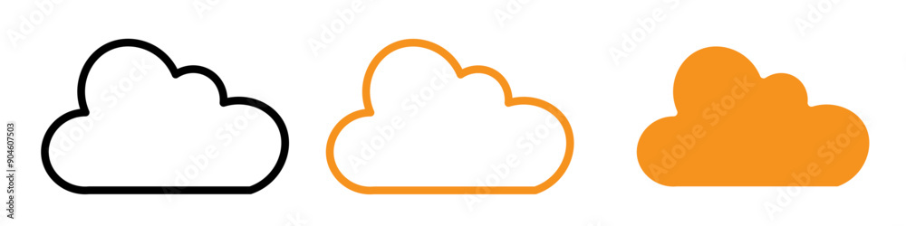 Aufkleber Cloud Icon Set Internet and Network Illustrations for Digital and Web Projects