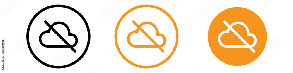 Aufkleber Cloud Sync Disable Icon Set Data Synchronization Symbols for Technology and Software