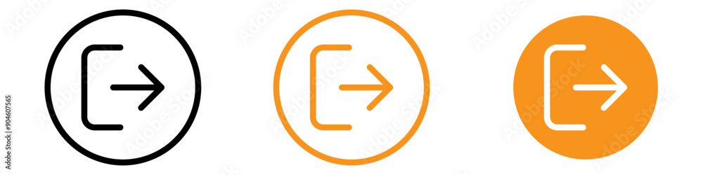 Aufkleber Logout Icon Set User Interface Illustrations for Web and App Design
