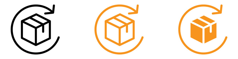 Product Return Box Icon Set Customer Service Illustrations for Retail and E-commerce