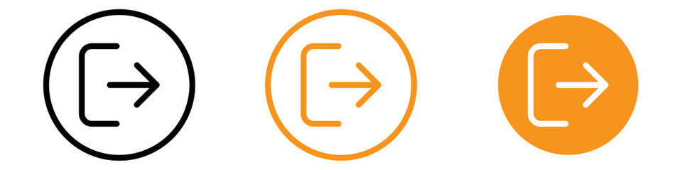 Logout Icon Set User Interface Illustrations for Web and App Design