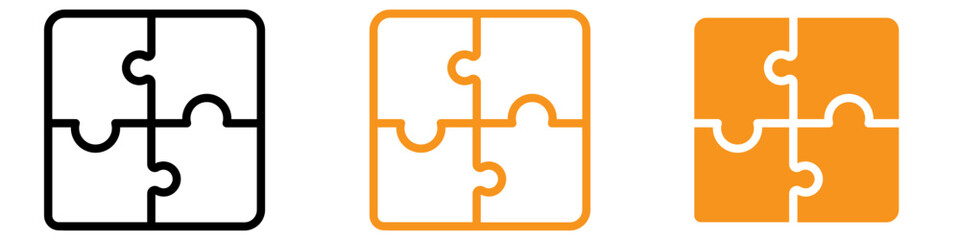 Puzzle Icon Set Problem Solving Illustrations for Games and Educational Projects