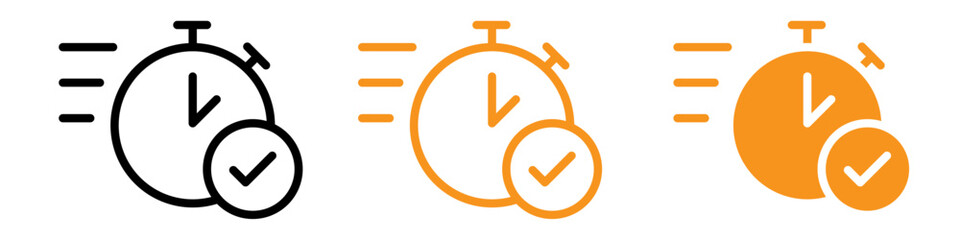 Quick Approval Icon Set Fast Verification Illustrations for Business and Finance