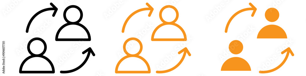 Aufkleber Referrals Icon Set Recommendation Illustrations for Business and Networking