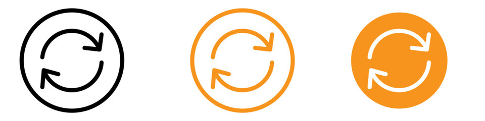 Repeat Reload Arrow Icon Set Refresh Illustrations for Technology and Web Design