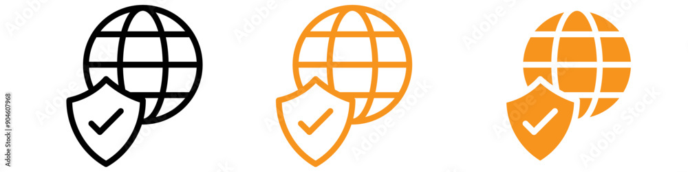 Aufkleber web security icon set online protection illustrations for cybersecurity and technology