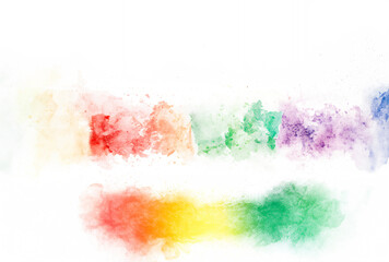 Pastel Powder Explosion on White Background
