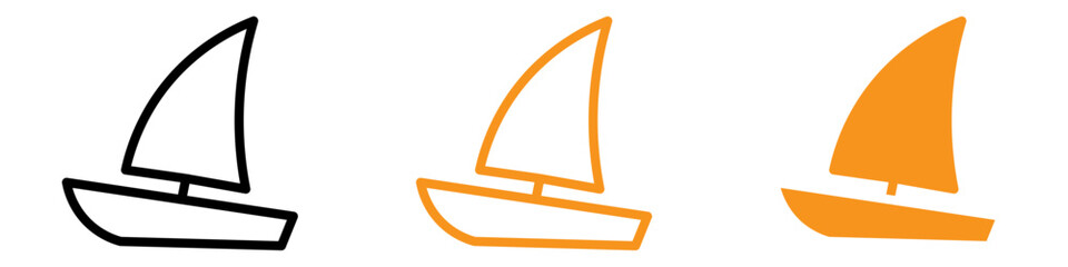 Sailboat Icon Set Nautical Illustrations for Marine and Sailing Projects