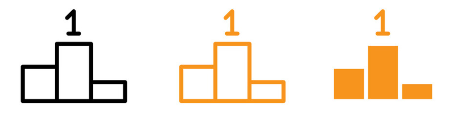 Obraz premium Winner Podium Icon Set Victory and Achievement Illustrations for Sports and Competitions