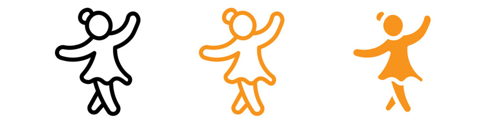 Woman Dancing Icon Set Dance Illustrations for Performance and Art