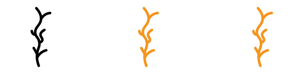 Wood Branch Icon Set Natural Element Illustrations for Gardening and Forestry