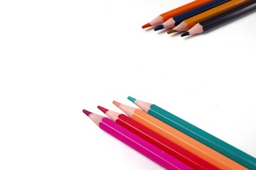 colored pencils isolated on white
