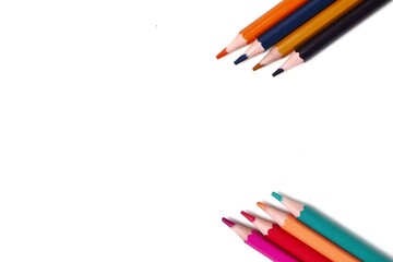 colored pencils isolated on white