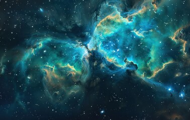 Fototapeta premium Cosmic Nebula: A Symphony of Color and Light