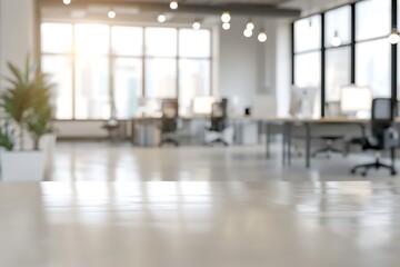 Abstract blur office interior with bokeh light background,Business concept