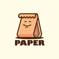 Paper bag character cartoon mascot logo design