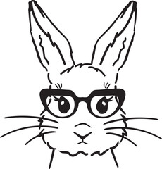 Vector Bunny in Glasses