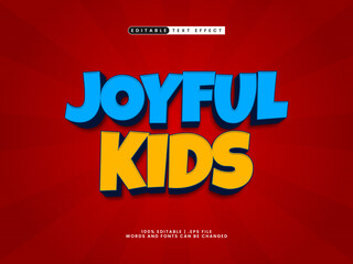 Obraz premium joyful kids editable text effect in kids and game text style