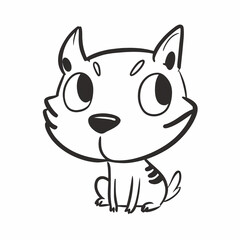 Fototapeta premium cartoon, cartoon, dog, vector, illustration, cat, pet, funny, cute, mammal, puppy, character, kitten, art, black, isolated, blue, drawing