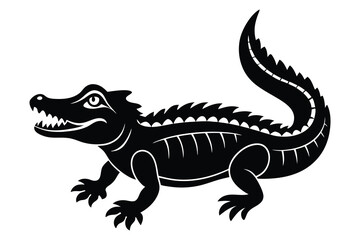 crocodile silhouette vector illustration Design on a white background