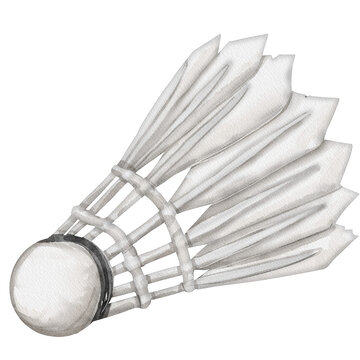 recommend clip art: watercolor shuttlecock badminton sport painting clip art, equipment illustration png