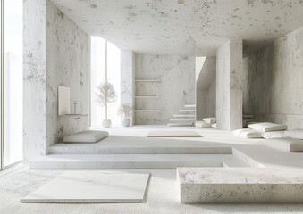 Minimalist White Living Room with Modern Decor