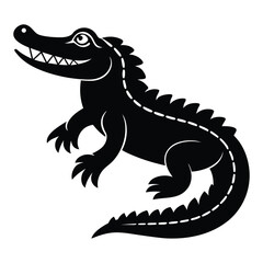 Fototapeta premium crocodile silhouette vector illustration Design on a white background