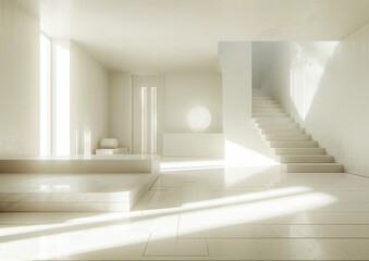 Minimalist White Living Room with Modern Decor