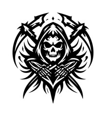 grim reaper tribal tattoo