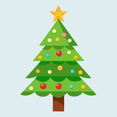 Christmas green tree illustration, christmas tree vector illustration, Tree vector art, christmas tree silhouette, Christmas vector icon, eps