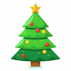 Christmas green tree illustration, christmas tree vector illustration, Tree vector art, christmas tree silhouette, Christmas vector icon, eps