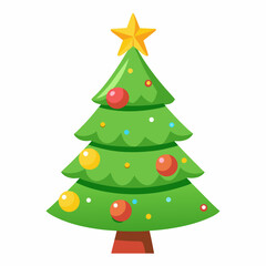 Christmas green tree illustration, christmas tree vector illustration, Tree vector art, christmas tree silhouette, Christmas vector icon, eps