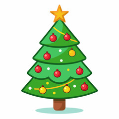 Christmas green tree illustration, christmas tree vector illustration, Tree vector art, christmas tree silhouette, Christmas vector icon, eps