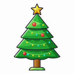 Christmas green tree illustration, christmas tree vector illustration, Tree vector art, christmas tree silhouette, Christmas vector icon, eps