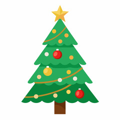 Christmas green tree illustration, christmas tree vector illustration, Tree vector art, christmas tree silhouette, Christmas vector icon, eps