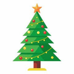 Christmas green tree illustration, christmas tree vector illustration, Tree vector art, christmas tree silhouette, Christmas vector icon, eps