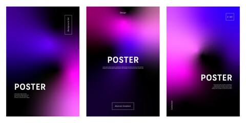 Abstract background with gradient mesh in purple pink hues on black space for colorful and modern design