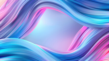 Fototapeta premium Technology Background, A vibrant, swirling array of neon colors forms an abstract background, with a blank central space perfect for text overlay. The hues include electric blues,