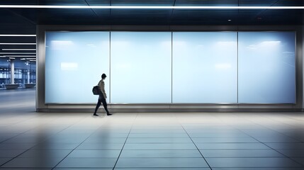 Fototapeta premium Man Walking in Modern Airport