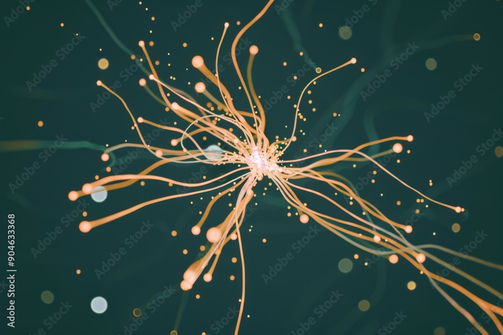 Canvas Prints Neural network of a brain in motion, depicting high-speed thought processes with dynamic connectivity.