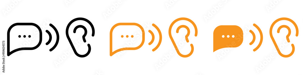 Poster active listening icon for communication skills