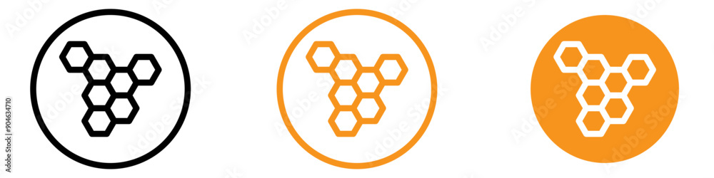 Aufkleber Geometric Honeycomb Icon for Nature and Structural Graphics Essential for Representing Honeycombs and Geometric Patterns