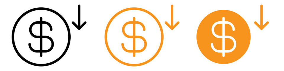Cost Reduction Icon Illustrating Business Efficiency Strategies, Budget Management Solutions, and Expense Reduction Programs for Companies